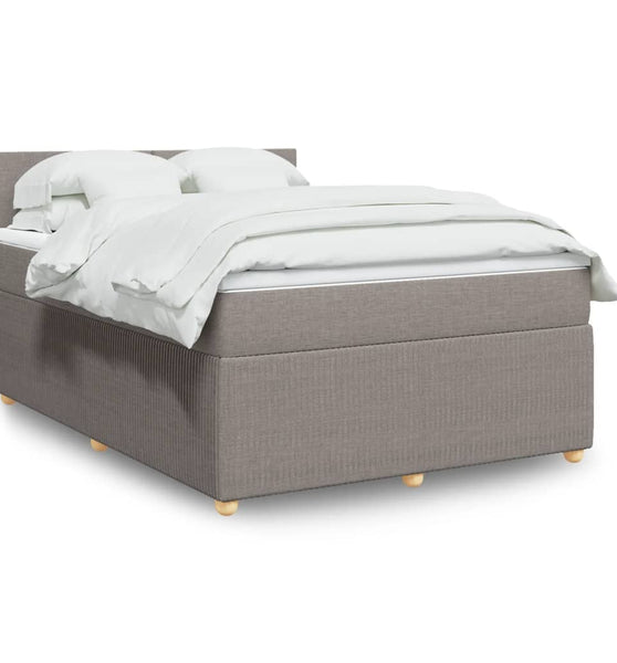 Boxspringbett mit Matratze Taupe 140x200 cm Stoff