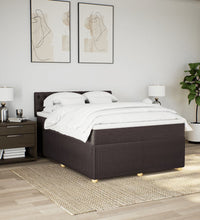 Boxspringbett mit Matratze Dunkelbraun 140x200 cm Stoff