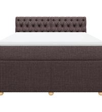 Boxspringbett mit Matratze Dunkelbraun 140x200 cm Stoff