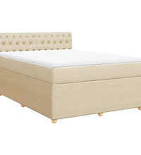 Boxspringbett mit Matratze Creme 140x200 cm Stoff