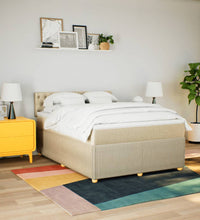 Boxspringbett mit Matratze Creme 140x200 cm Stoff