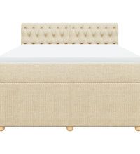 Boxspringbett mit Matratze Creme 140x200 cm Stoff