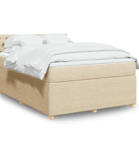 Boxspringbett mit Matratze Creme 140x200 cm Stoff