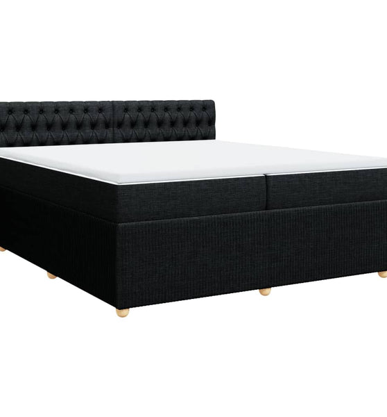 Boxspringbett mit Matratze Schwarz 200x200 cm Stoff