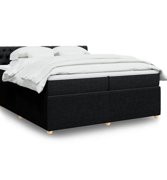 Boxspringbett mit Matratze Schwarz 200x200 cm Stoff