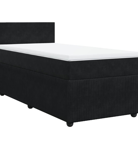 Boxspringbett mit Matratze Schwarz 80x200 cm Samt