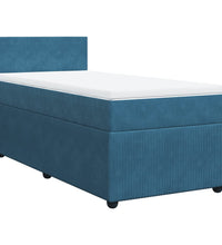 Boxspringbett mit Matratze Blau 80x200 cm Samt