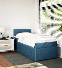 Boxspringbett mit Matratze Blau 80x200 cm Samt