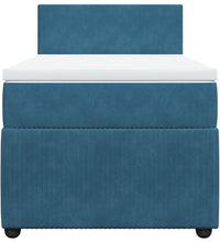 Boxspringbett mit Matratze Blau 80x200 cm Samt