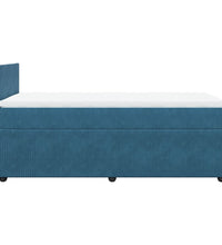 Boxspringbett mit Matratze Blau 80x200 cm Samt
