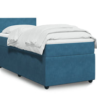 Boxspringbett mit Matratze Blau 80x200 cm Samt