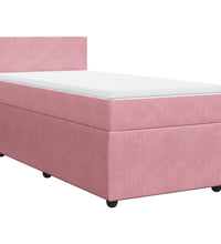 Boxspringbett mit Matratze Rosa 80x200 cm Samt