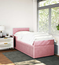 Boxspringbett mit Matratze Rosa 80x200 cm Samt