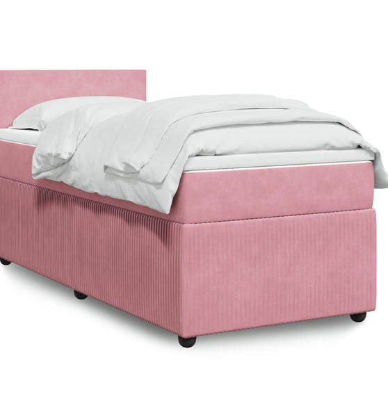 Boxspringbett mit Matratze Rosa 80x200 cm Samt