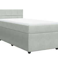 Boxspringbett mit Matratze Hellgrau 80x200 cm Samt