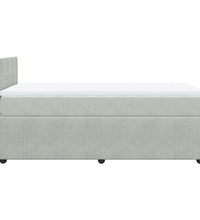 Boxspringbett mit Matratze Hellgrau 80x200 cm Samt