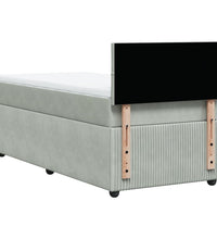 Boxspringbett mit Matratze Hellgrau 80x200 cm Samt
