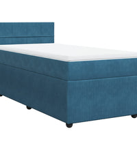Boxspringbett mit Matratze Blau 80x200 cm Samt