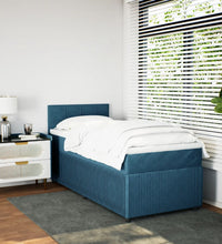 Boxspringbett mit Matratze Blau 80x200 cm Samt