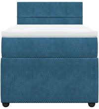 Boxspringbett mit Matratze Blau 80x200 cm Samt