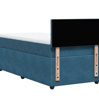 Boxspringbett mit Matratze Blau 80x200 cm Samt