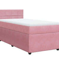 Boxspringbett mit Matratze Rosa 80x200 cm Samt
