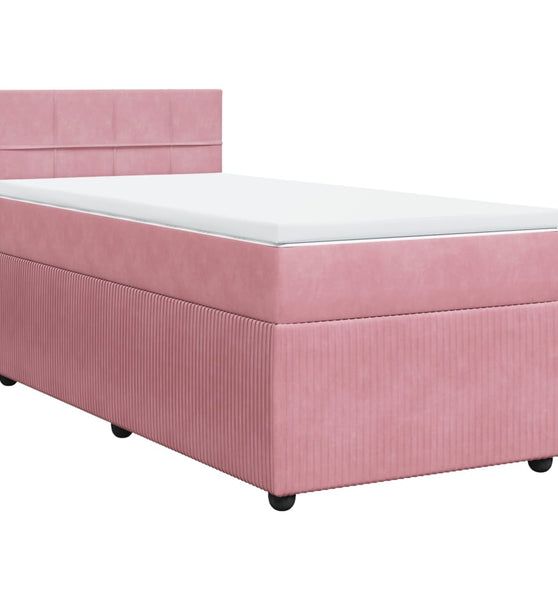 Boxspringbett mit Matratze Rosa 80x200 cm Samt