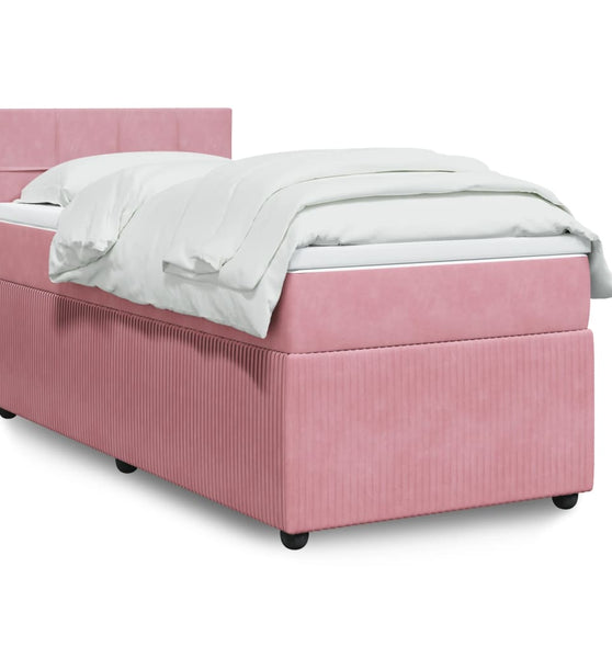 Boxspringbett mit Matratze Rosa 80x200 cm Samt