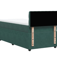 Boxspringbett mit Matratze Dunkelgrün 80x200 cm Samt