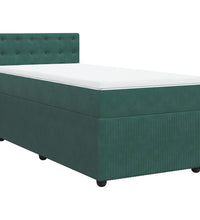 Boxspringbett mit Matratze Dunkelgrün 80x200 cm Samt
