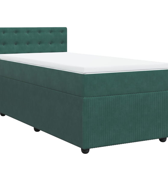 Boxspringbett mit Matratze Dunkelgrün 80x200 cm Samt