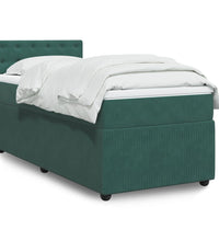 Boxspringbett mit Matratze Dunkelgrün 80x200 cm Samt