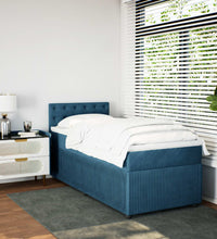 Boxspringbett mit Matratze Blau 80x200 cm Samt