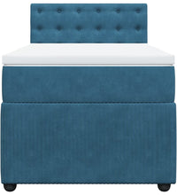 Boxspringbett mit Matratze Blau 80x200 cm Samt