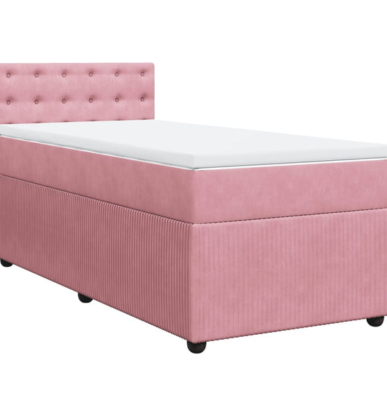 Boxspringbett mit Matratze Rosa 80x200 cm Samt