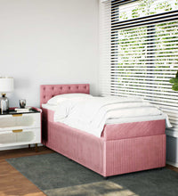 Boxspringbett mit Matratze Rosa 80x200 cm Samt