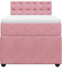 Boxspringbett mit Matratze Rosa 80x200 cm Samt