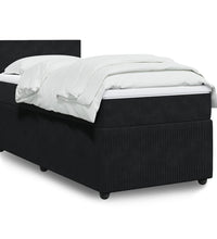Boxspringbett mit Matratze Schwarz 90x190 cm Samt