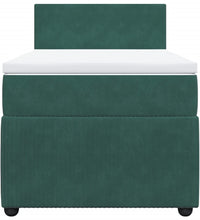 Boxspringbett mit Matratze Dunkelgrün 90x190 cm Samt