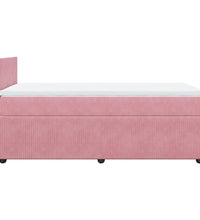 Boxspringbett mit Matratze Rosa 90x190 cm Samt