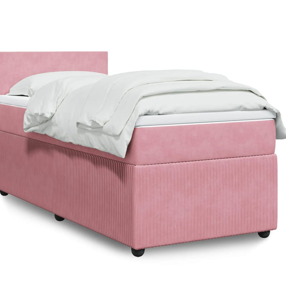 Boxspringbett mit Matratze Rosa 90x190 cm Samt
