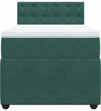 Boxspringbett mit Matratze Dunkelgrün 90x190 cm Samt
