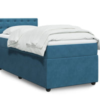 Boxspringbett mit Matratze Blau 90x190 cm Samt