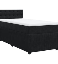 Boxspringbett mit Matratze Schwarz 90x200 cm Samt