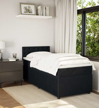 Boxspringbett mit Matratze Schwarz 90x200 cm Samt