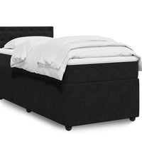 Boxspringbett mit Matratze Schwarz 90x200 cm Samt