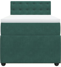 Boxspringbett mit Matratze Dunkelgrün 90x200 cm Samt