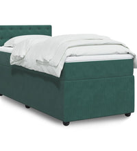 Boxspringbett mit Matratze Dunkelgrün 90x200 cm Samt