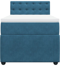 Boxspringbett mit Matratze Blau 90x200 cm Samt