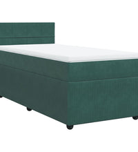 Boxspringbett mit Matratze Dunkelgrün 90x200 cm Samt
